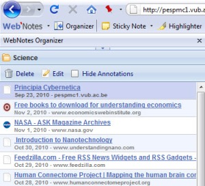 Manage your bookmarks with WebNotes